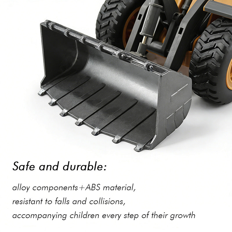 RC Alloy Loader Excavator Engineering Toy Set 2.4GHz 1:20 Scale - 9 Channel Remote Control Bulldozer Tractor Dump Truck for Boys Ages 6-12, Birthday Gift