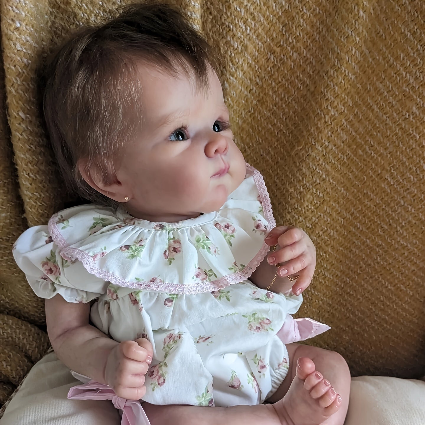 Sleeping Reborn Baby Doll 18 Inch Hand-Rooted Hair Hand-Painted Veins – Lifelike Newborn with Outfit Pacifier Bottle Diaper Birth Certificate Kids Birthday Christmas Gift