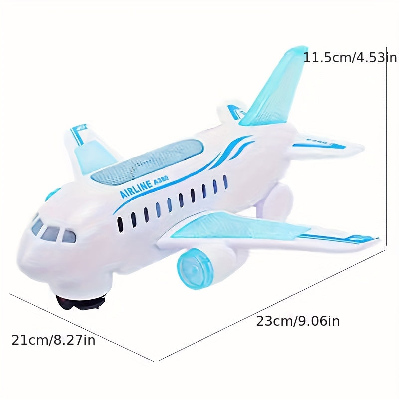 Interactive LED Light & Sound Electric Airplane Toy for Kids Ages 3+ – Battery-Powered Aircraft with Lights & Realistic Sounds, Christmas & Holiday Gift