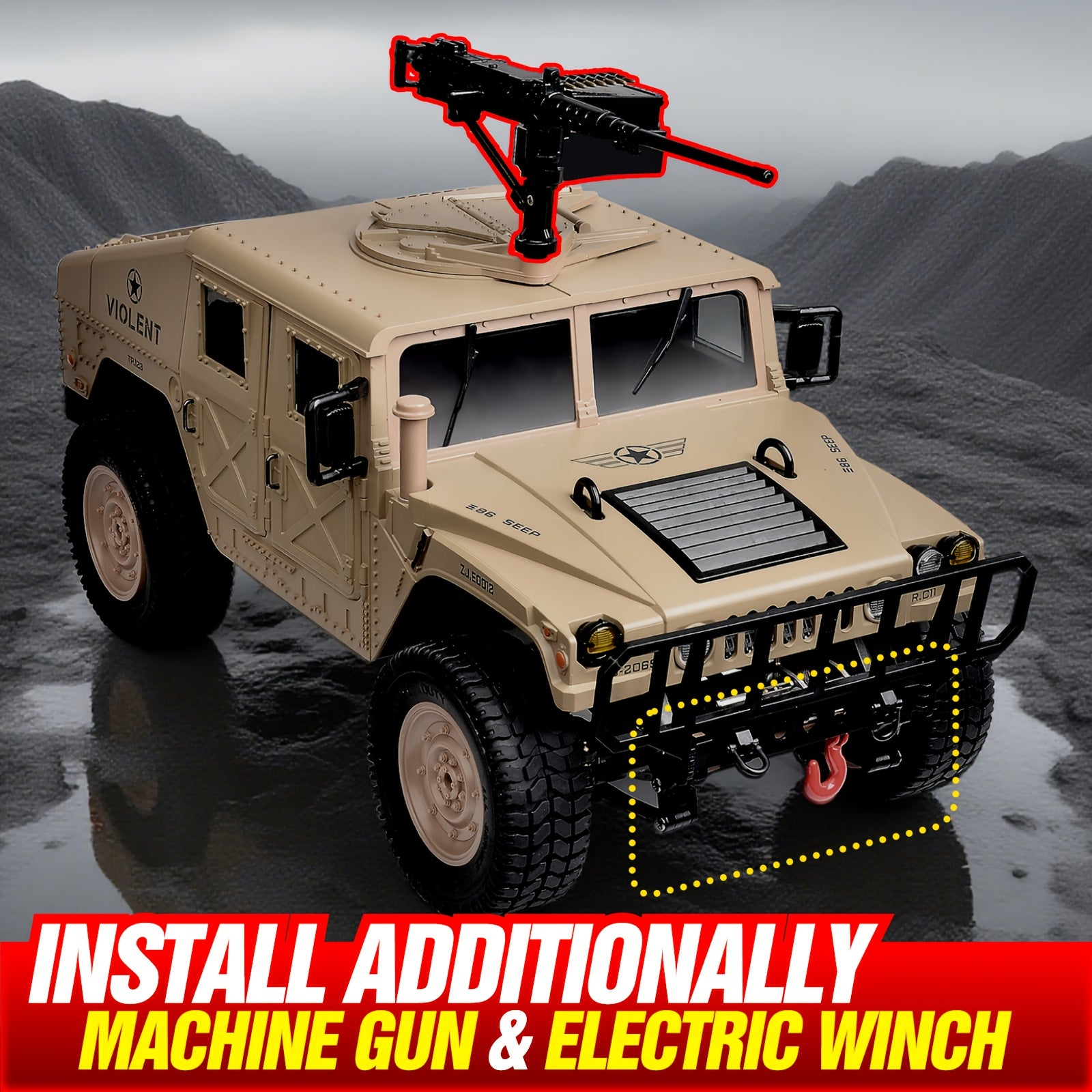 RC Off-Road Crawler Truck C8835 Full Scale Adult Remote Control Car Climbing Variable Speed Belt Simulation LED Lights Multiple Modes Hobby Gift for Men