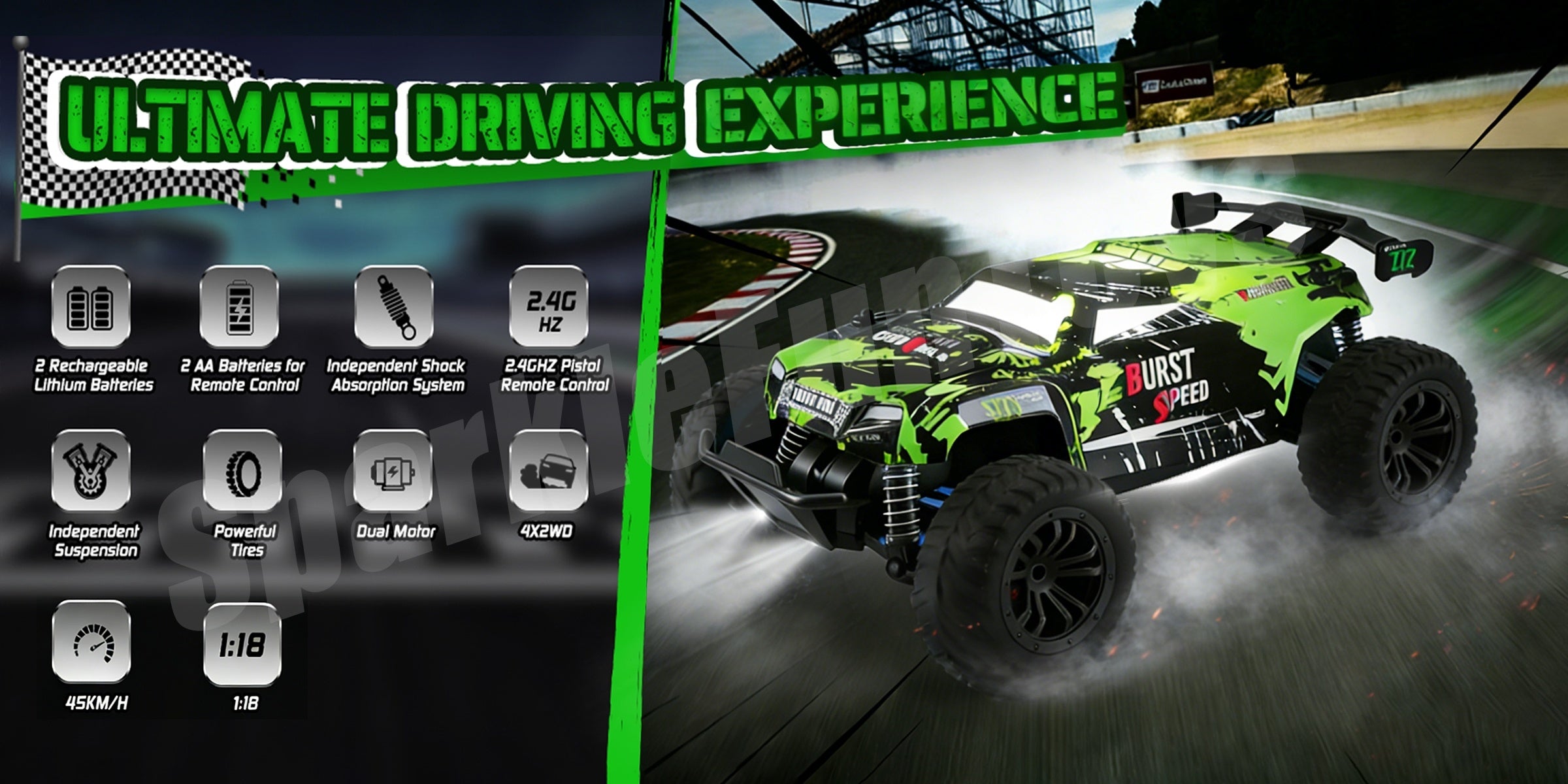High-Speed 4WD Off-Road RC Truck 40KM/H+ Racing Class All-Terrain Remote Control Car with 2.4GHz Controller – Fast RC Vehicle Gift for Boys Kids Ages 3+