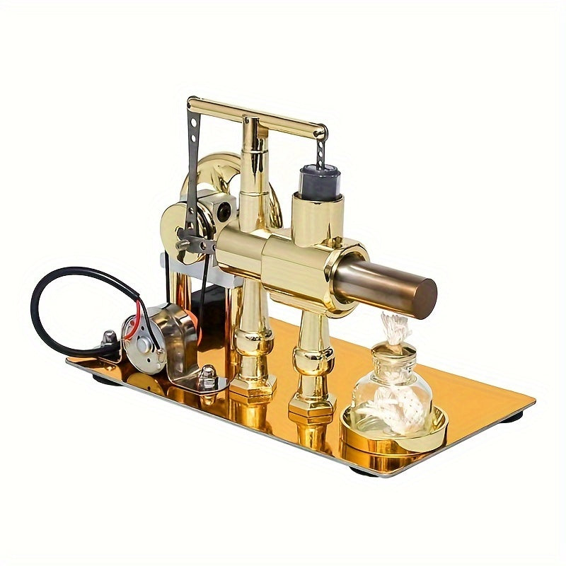 Stirling Engine Generator Kit Single Cylinder Stainless Steel – Educational Physics Science Experiment Model for STEM Hobbyists & Inventors