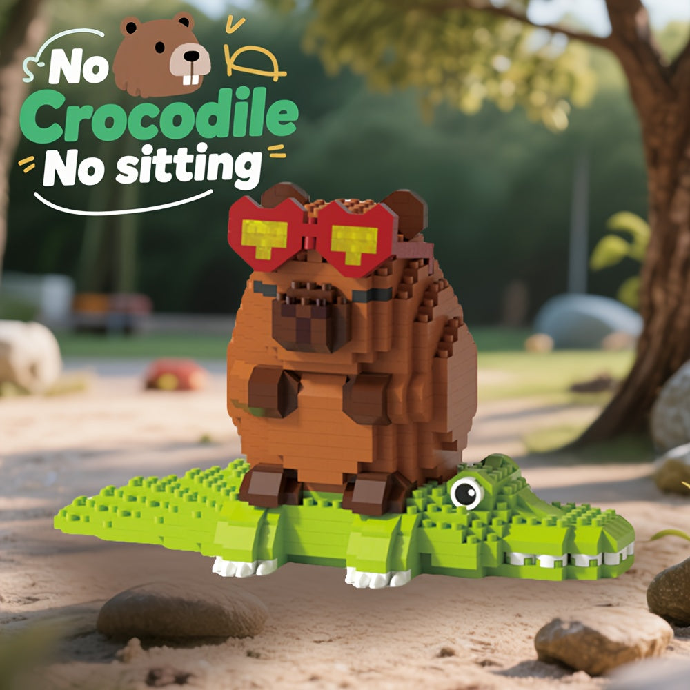 Capybara Micro Building Blocks 562pcs Miniature Collector Edition DIY Desk Decor Stress Relief Toy - Multiple Themes - Birthday Easter Christmas Gift for Boys Girls Teens Adults
