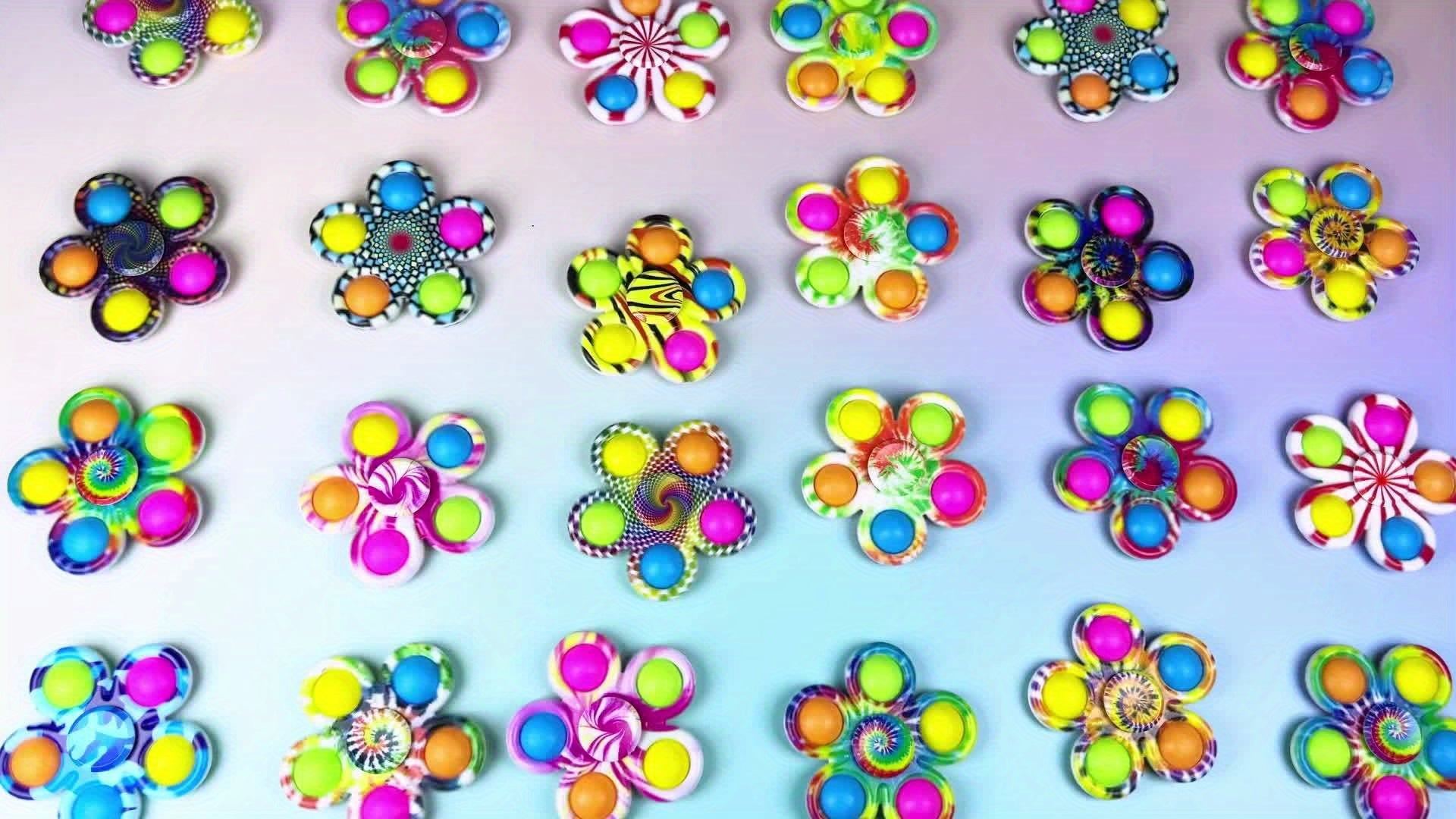 Bubble Pop Fidget Spinner Toys 32 Pack - Press Sensory Spinners Anxiety Relief Party Favors Goodie Bag Fillers Classroom Rewards Boys Girls Birthday Christmas