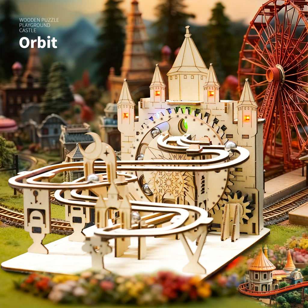 3D Electric Marble Run STEM Construction Set – Handmade Logic Building Toy, Educational Marble Track Kit for Kids, Creative Brain Puzzle Gift