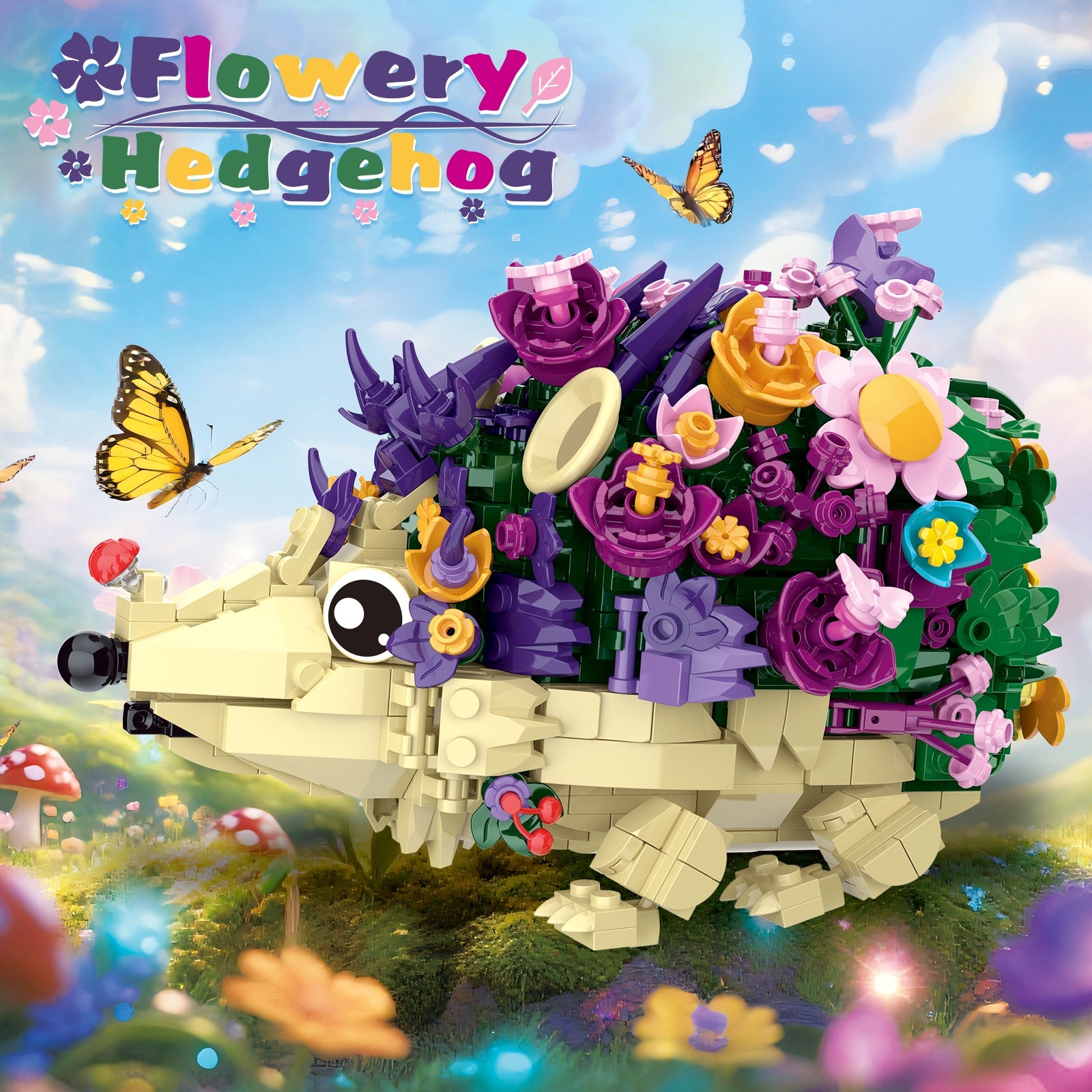 Jellyfish Building Blocks 526pcs Animal Model Kit for Adults – DIY Brick Assembly Desk Decor Display Piece, Hedgehog Style Available – Valentine Birthday Christmas Halloween Gift for Animal Lovers
