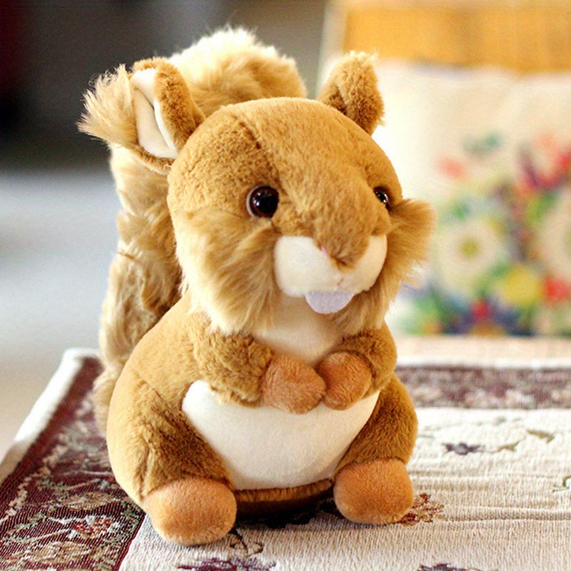 Realistic Squirrel Plush Toy 20cm – Cute Cartoon Squirrel Stuffed Animal Doll, Emotional Companion & Room Decor, Birthday Holiday Gift for Animal Lovers Boys Girls, Easter Valentine’s Day Present