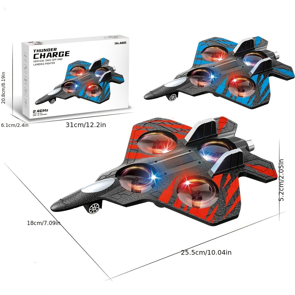 RC Flying Drone Foam Plane with 360° Stunt Flip, Altitude Hover & One-Button Takeoff – Dual Rechargeable Batteries Included for Kids & Beginners