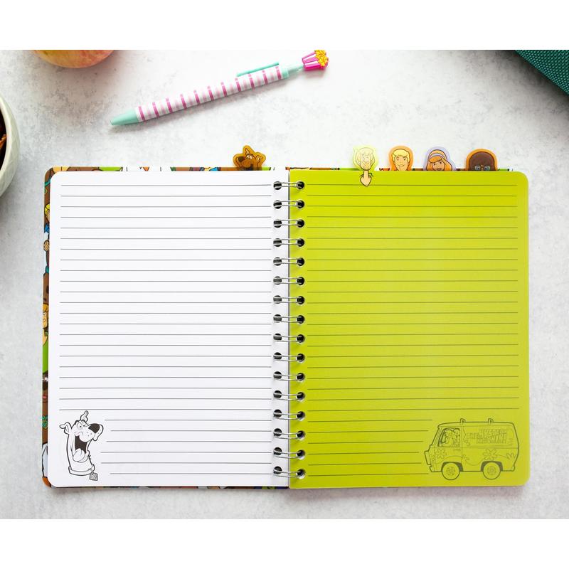 Scooby-Doo Spiral Notebook with 5 Character Tabs & 75 Lined Sheets – Officially Licensed Mystery Machine Journal for Kids, Fans & Collectors