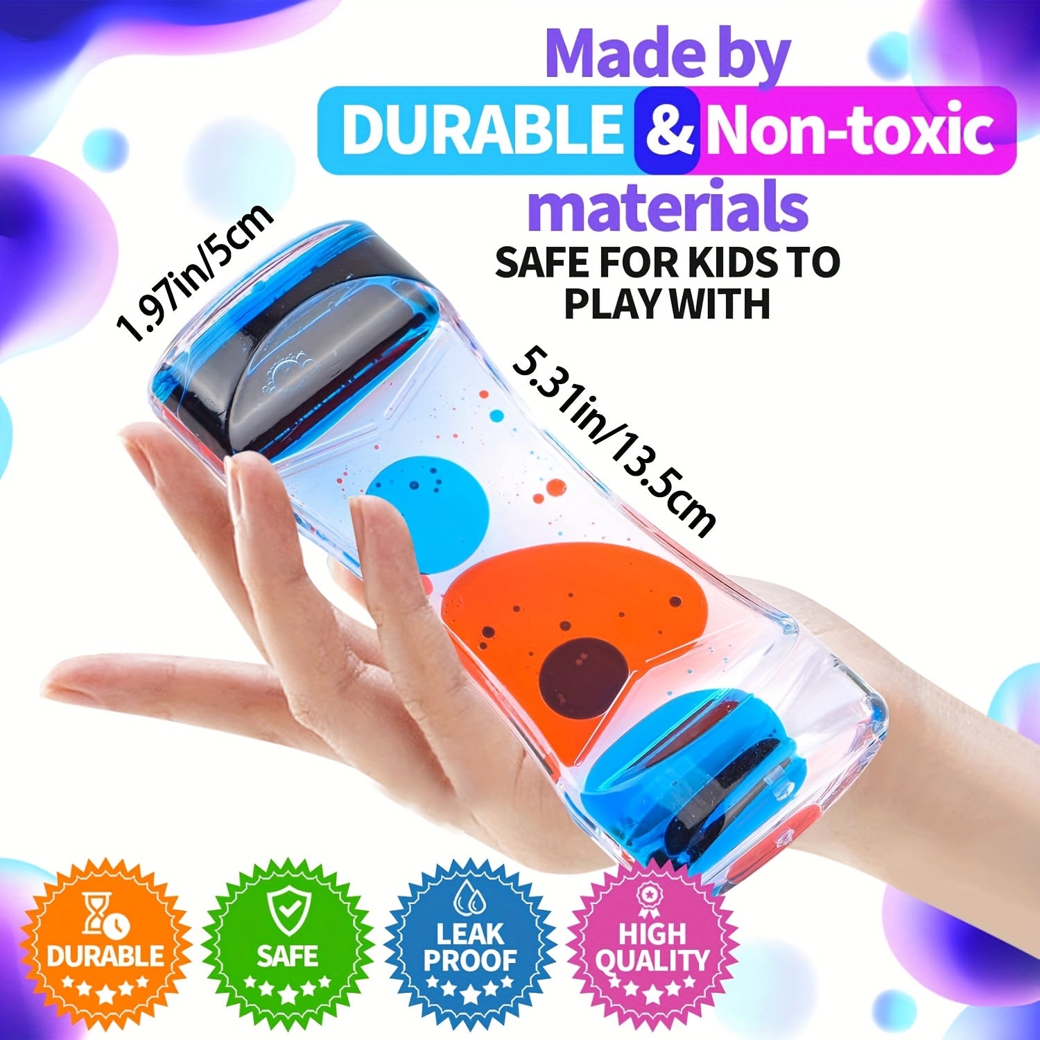 Liquid Motion Bubbler Sensory Toys 12 Pack – Colorful Hourglass Timer Calm & Anxiety Relief Toys for Kids, Teens & Adults