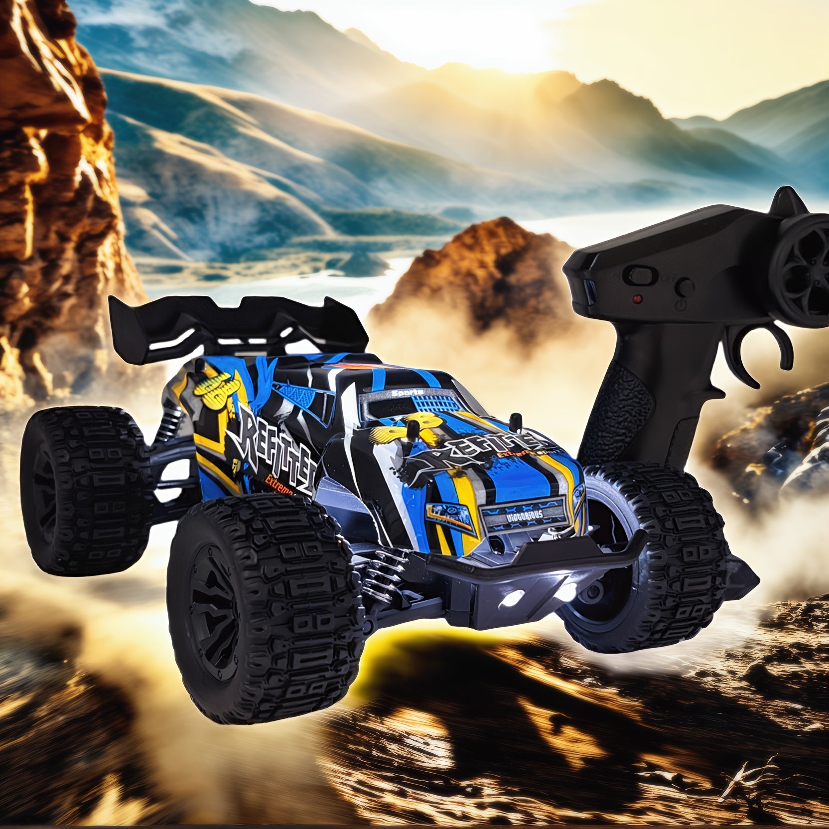RC Monster Truck 4x4 All-Terrain High-Speed Remote Control Off-Road Car for Kids Adults, Birthday Christmas Holiday Gift for Boys Girls