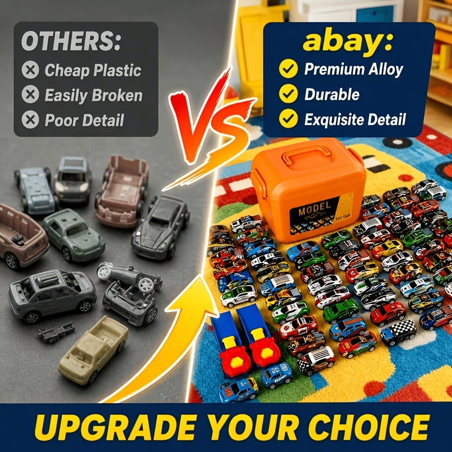 66-Set Toy Car Kits for Kids with Optional Storage Box – Educational DIY Mini Vehicle Playset, Fun Festival & Birthday Gift for Children, Boys and Girls