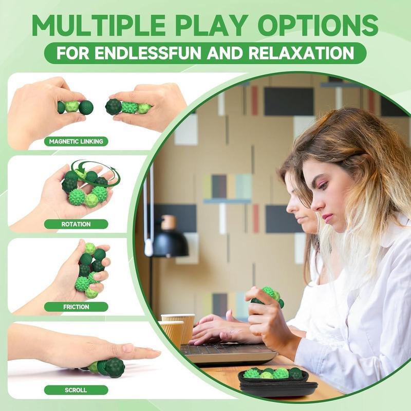 Silicone Fidget Balls Set with Elastic Texture, Quiet Sensory Stress Relief Toys for Adults, Office Desk Breaks and Colorful Gift Ideas
