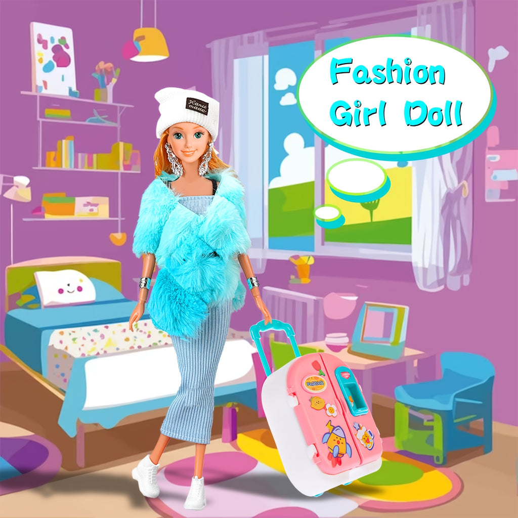Fashion Doll Closet Playset 108pcs – 11.5 Inch Poseable Doll Wardrobe Wedding Gowns Shoes Handbags Crowns Accessories Gift for Girls Ages 6-12 Birthday Christmas