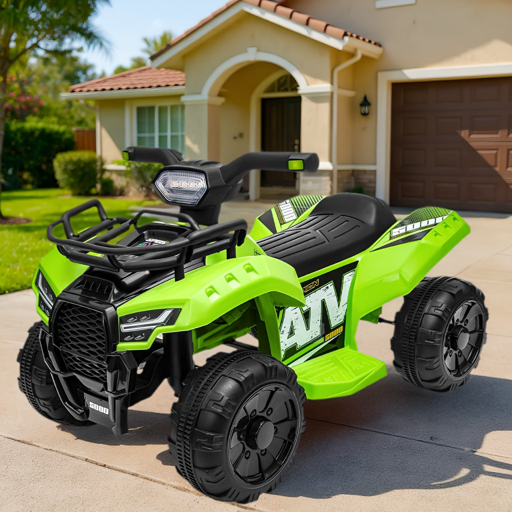 Electric Ride-On ATV for Kids 6V Battery Powered All Terrain Vehicle Toddlers Boys Girls Ages 3 4 5 Off-Road Quad Bike Birthday Christmas Gift