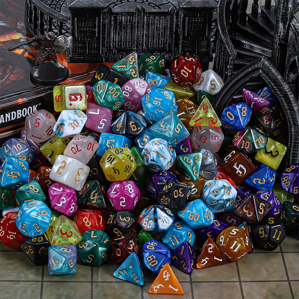 182pcs DND Dice Set Polyhedral 26 Complete Sets D20 D12 D10 D8 D6 D4 for D&D RPG MTG Tabletop Games with Flannel Bag Gamemaster Gift