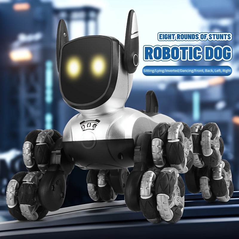 RC Robot Dog Toy Interactive Remote Control Stunt Music Action Show Rechargeable Smart Electronic Pet Kids Boys Girls Ages 5+ Birthday Christmas Halloween Gift