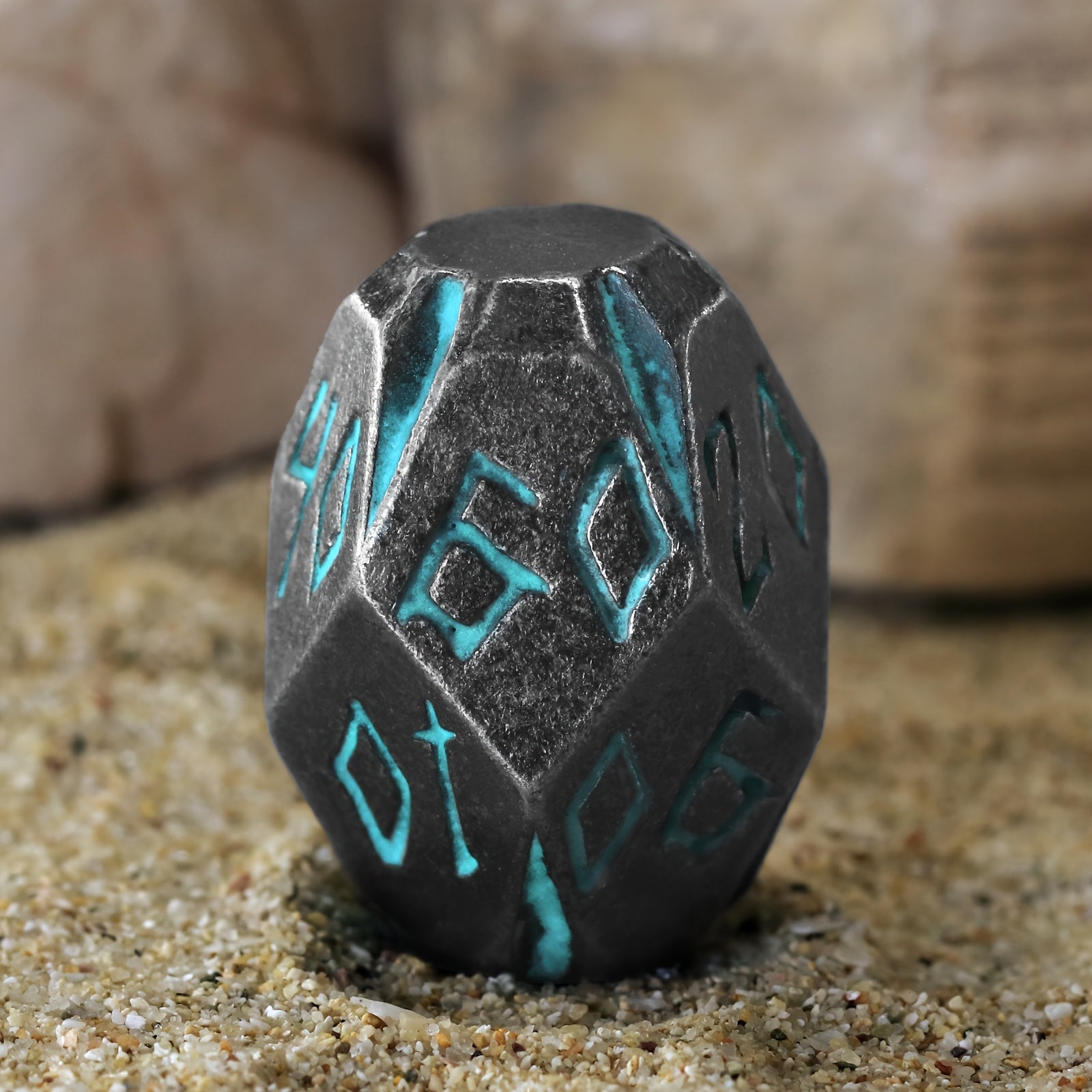 Metal DND Dice Set 7 Piece Stonehenge Themed Glow in the Dark – Zinc Alloy Heavy Polyhedral RPG Dice D4-D20 with Gift Box Blue, Dungeon Master Birthday Christmas Gift for Tabletop Gamers
