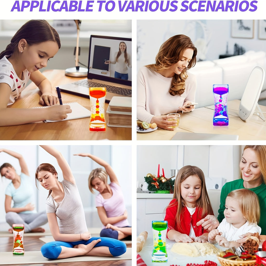 Liquid Motion Bubbler Sensory Toys 12 Pack – Colorful Hourglass Timer Calm & Anxiety Relief Toys for Kids, Teens & Adults
