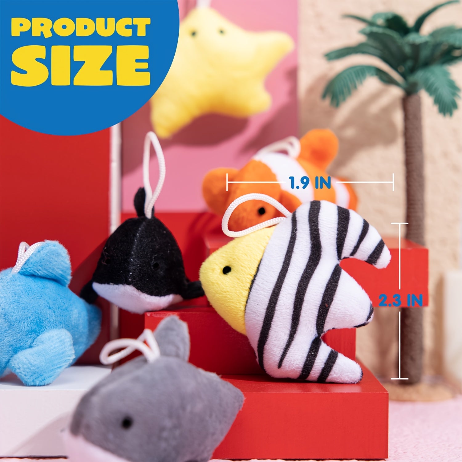 24PCS Sea Animal Plush Toys Bulk with Keychains – 24 Different Ocean Animals 2.5-3 Inch, Birthday Party Favors, Pinata Fillers, Goodie Bag Stuffers, Carnival Prizes, Easter Basket Fillers for Kids