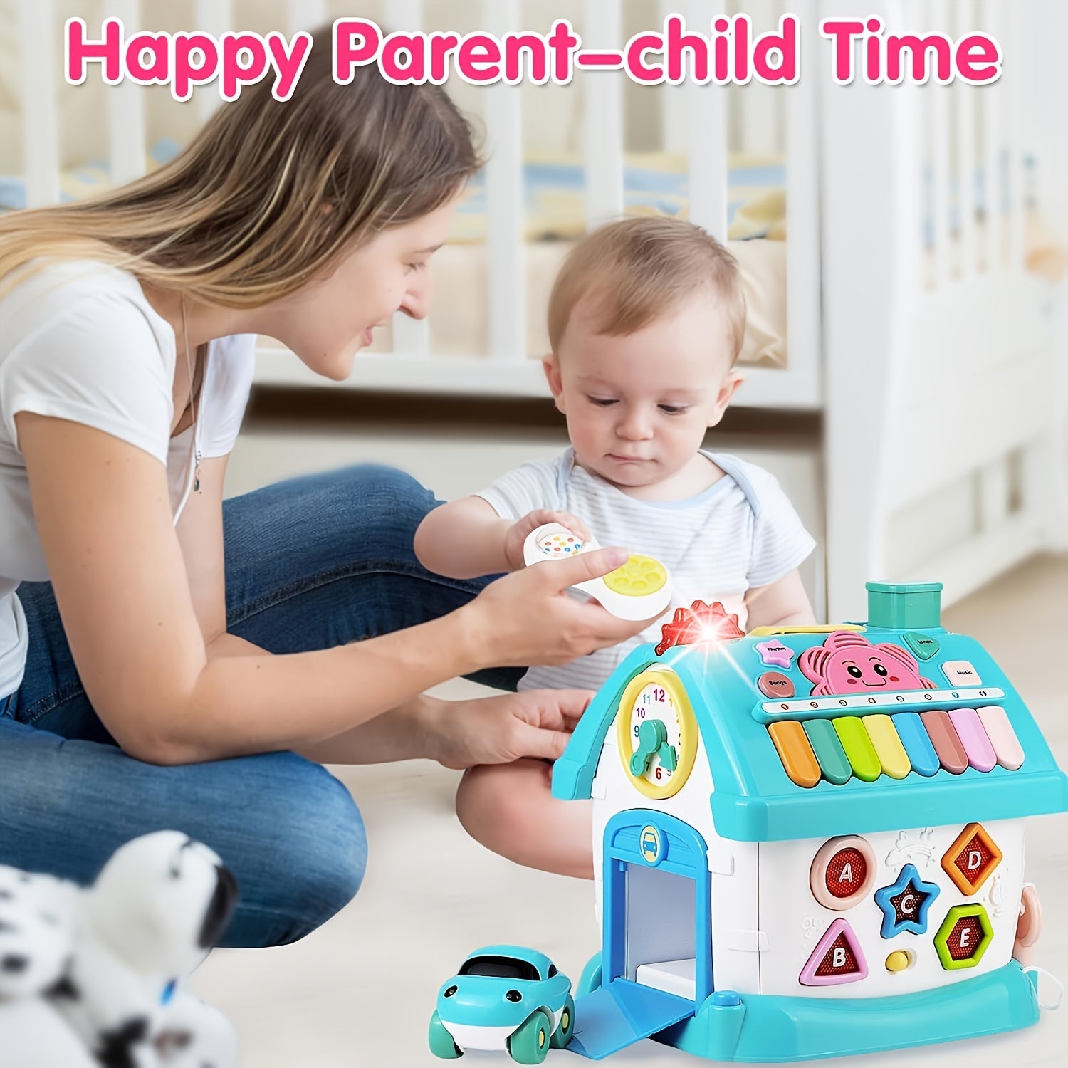 8-in-1 Musical House Baby Toy Multi-Functional Educational Enlightenment Toy - Birthday Gift for Baby Boys Girls Toddlers Pink