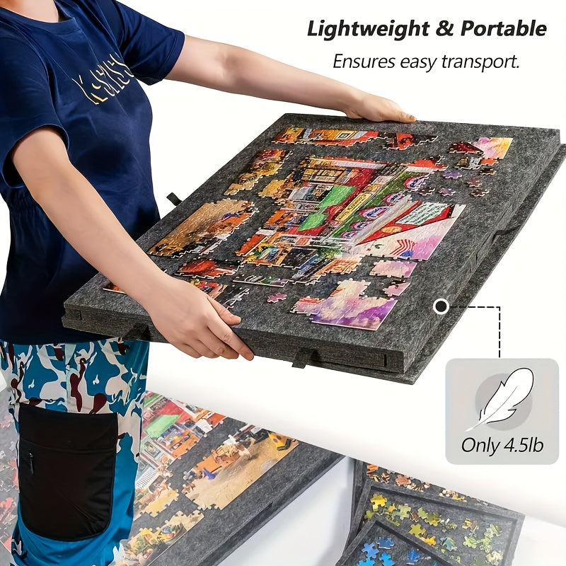 Puzzle Table 1000 Pieces 2-in-1 Tilting Stand & Lid 6 Drawers Ultralight Portable Puzzle Board for Adults Puzzle Lovers Gift Ergonomic Jigsaw Work Station