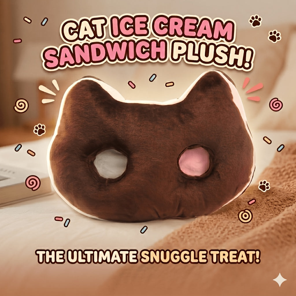 Cookie Brownie Kitten Plush 9 Inch – Cute Anime Cat Stuffed Animal Pillow, Soft Space Universe Kawaii Cat Plush Toy Gift for Kids Girls Room Decor