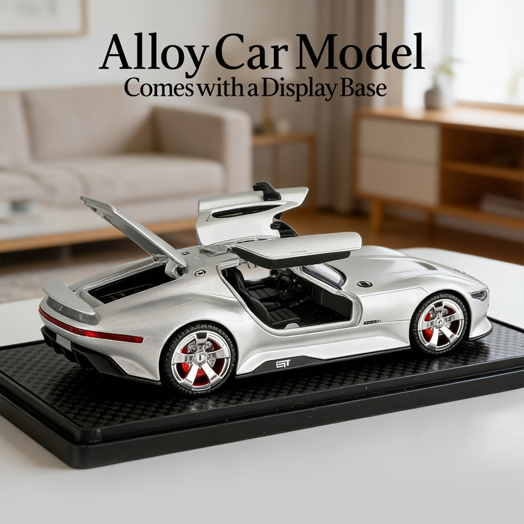 Die-Cast Mercedes-Benz GT Supercar Model Gull-Wing Doors Zinc Alloy 1:32 Scale Collectible Car Display Gift