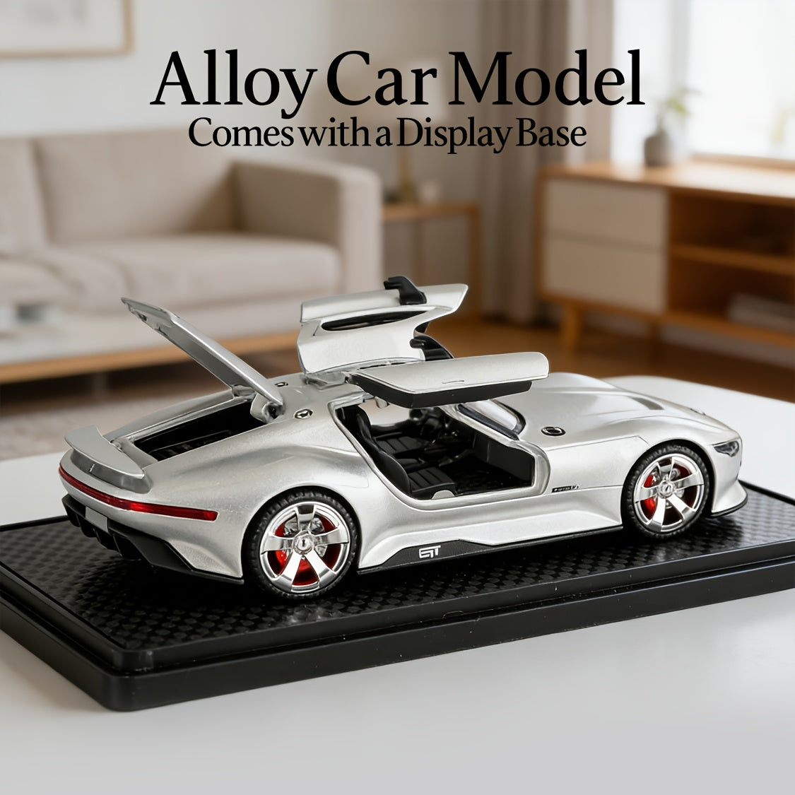 Die-Cast Mercedes-Benz GT Supercar Model Gull-Wing Doors Zinc Alloy 1:32 Scale Collectible Car Display Gift