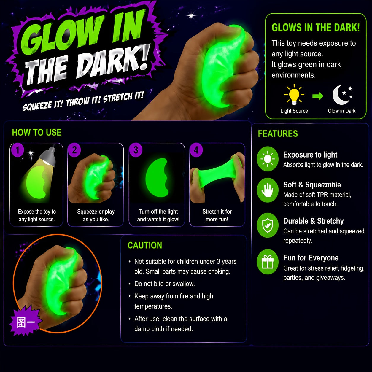 Glow in the Dark Squishy Toy Set 9pcs Halloween – Slow Rise Squeeze Stress Relief Dumpling Steamer Sensory Party Favor Kit Spooky Gift for Kids Adults