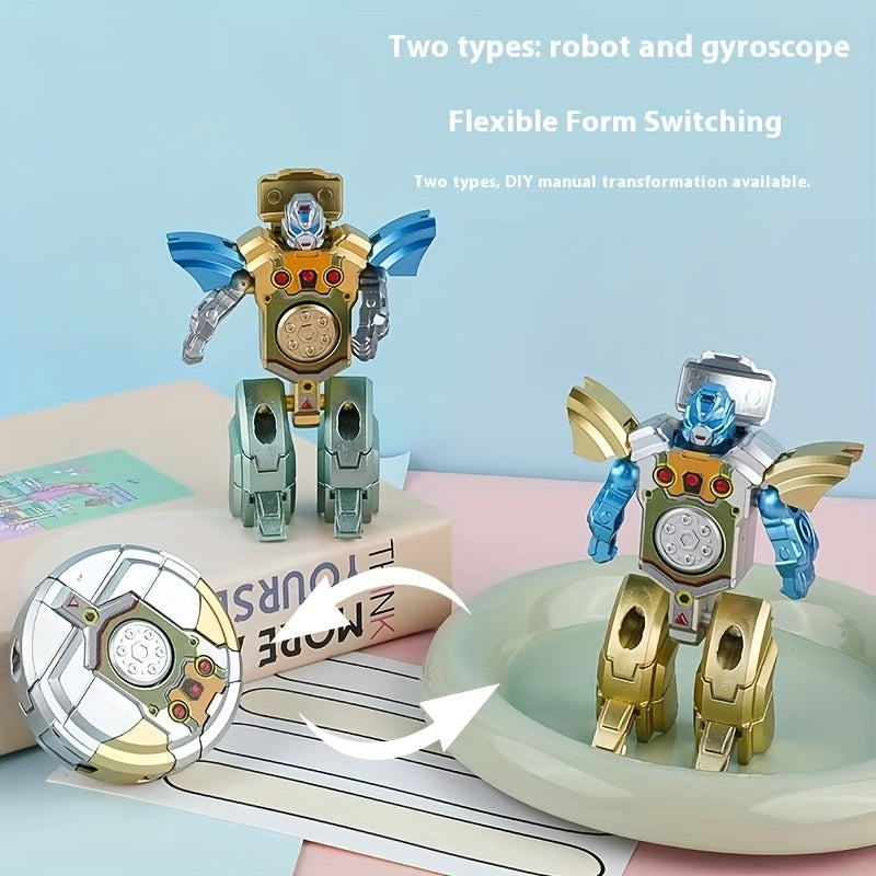 Deformation Robot Fidget Spinner Bulk Pack 12 21 30pcs Finger Gyroscope Random Color ABS – Fingertip Gyro Stress Relief Toy for Kids & Adults, Easter Party Favor Gift