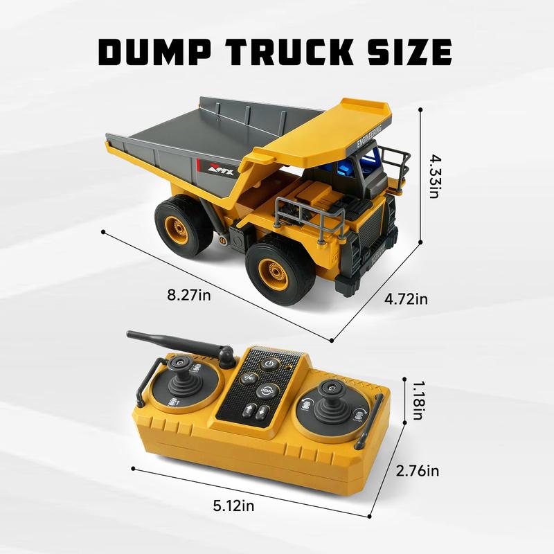 3-in-1 RC Excavator Toy, 14-Channel Remote Control Construction Vehicle with Drill Bit, Grab Bucket, Digging Hook, Lights and Sounds for Kids and Adults