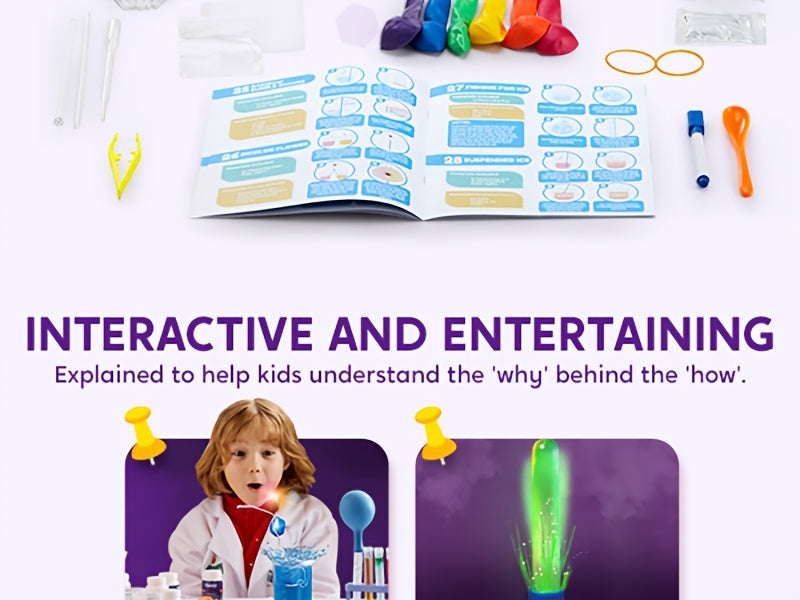 STEM Science Kit for Kids with 50+ Experiments - Crystal Tree Growing Kit, Lava Lamp, Volcano & Chemistry Lab Activities, Educational Science Toy for Boys Girls Ages 6-12, Birthday Christmas Gift