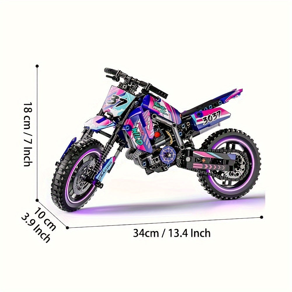 Motorcycle Building Block Set 476 Piece Collectible Motorbike Display Model – Detailed Brick Kit for Adults Teens, Desktop Decor Replica Toy, Birthday Christmas Gift for Bike Enthusiasts & Collectors