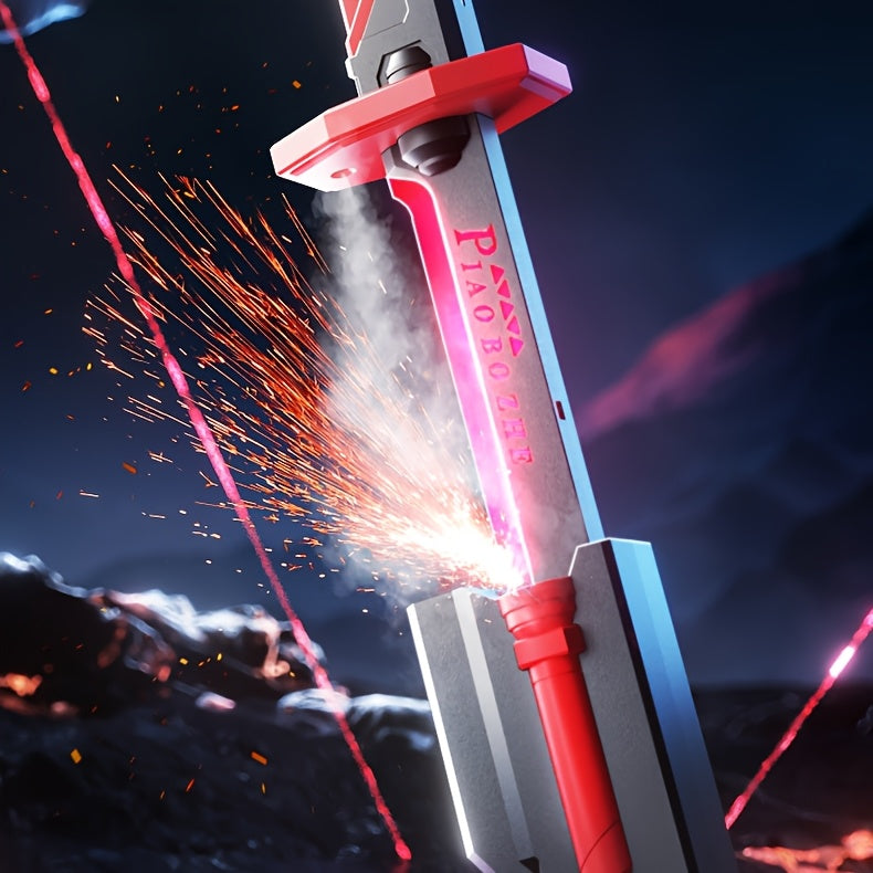 LED Katana Sword 31.5" Pro Cosplay Light Saber with Ejecting Spark, Water Mist, Multi-Color LED & Sound Effects – Type-C Rechargeable Role Play Gift for Teens & Adults