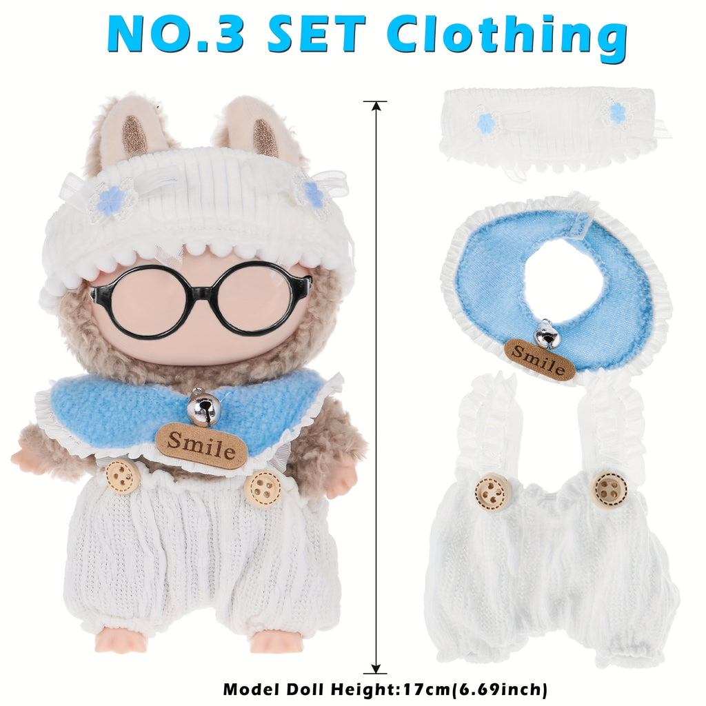 6pcs Mini Fashion Doll Outfits Set for 17cm (6.7 Inch) Dolls – Mixed Style Clothing Pack, Assorted Designs, Affordable Doll Wardrobe Gift for Girls Ages 3+, No Doll Included