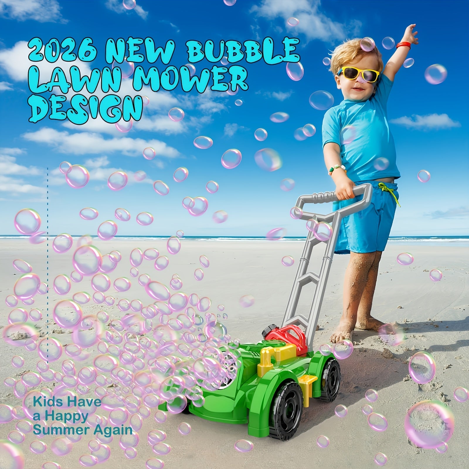 Lawn Bubble Trimmer Toy for Kids – Bubble Blower Pretend Play Gardening Toy, Easter Basket Filler, Birthday Gift for Boys Girls (Green)