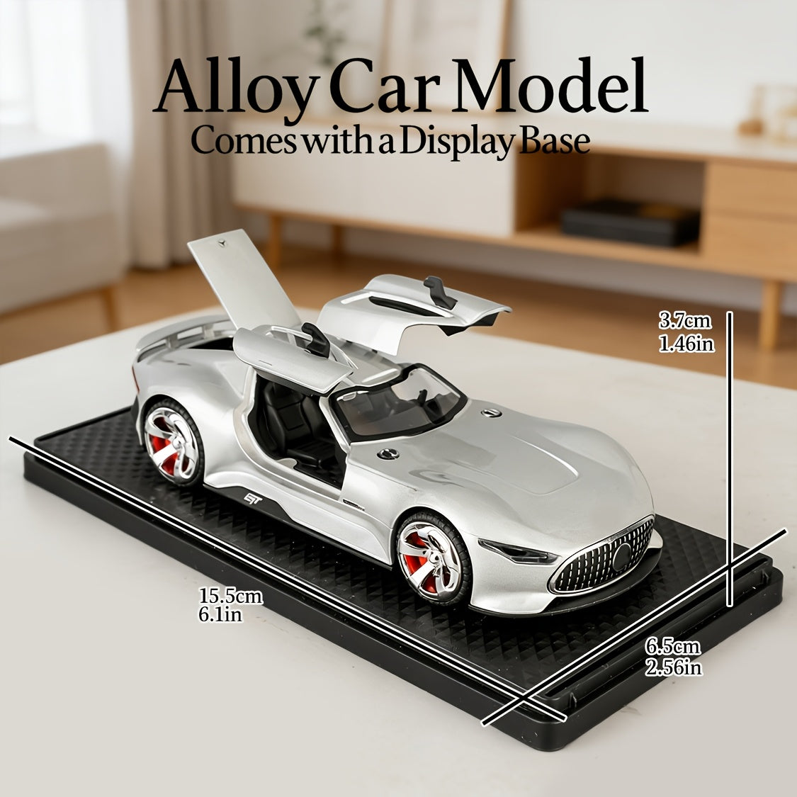 Die-Cast Mercedes-Benz GT Supercar Model Gull-Wing Doors Zinc Alloy 1:32 Scale Collectible Car Display Gift