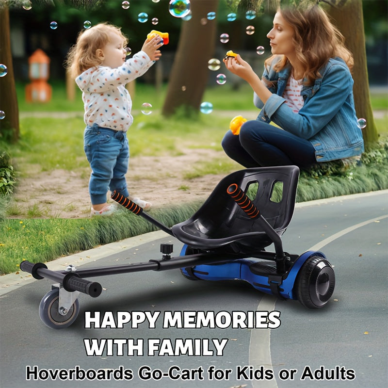 Hoverboard Go Kart Attachment for 6.5"-10" Hoverboards – Kids Hover Cart Seat Conversion Kit with Off-Road Tires, Shock Absorber & 360° Steering – Birthday Christmas Gift (Hoverboard Not Included)