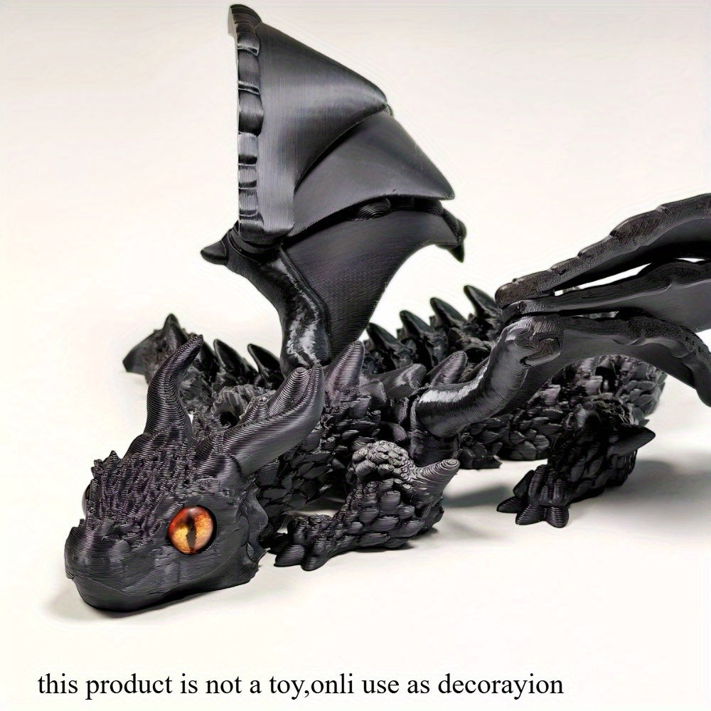 3D Magic Dragon Sculpture Color-Shifting Mystery Eyes Holiday Decor Christmas Halloween CNY Living Room Kitchen Gift