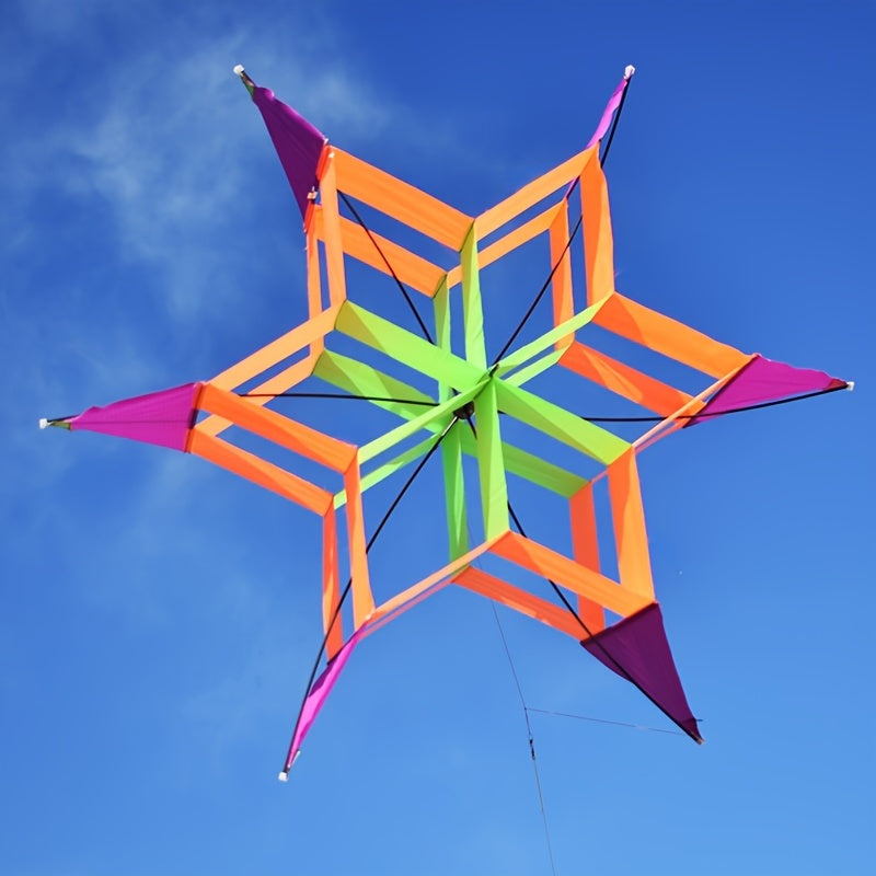 Large 3D Lotus Kite for Adults & Kids Ages 8+ – Colorful Polygonal Delta Kite for Beach, Park & Outdoor Fun – Easy to Fly Durable Kite Birthday Christmas Easter Gift