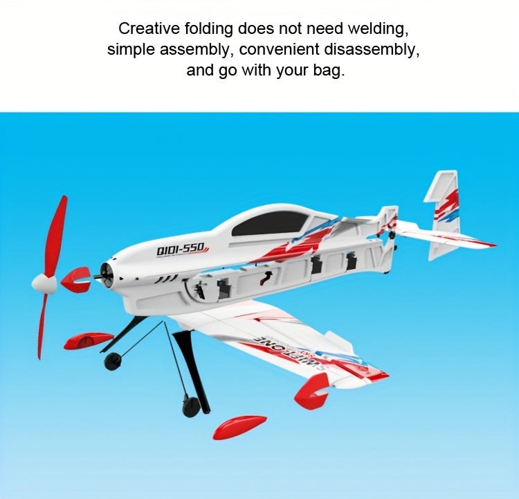 RC Plane 6CH Brushless Motor Remote Control Airplane One-Key Stunt Glider 150M Altitude 2 Batteries Beginner and Experienced Pilots Outdoor Flying Gift