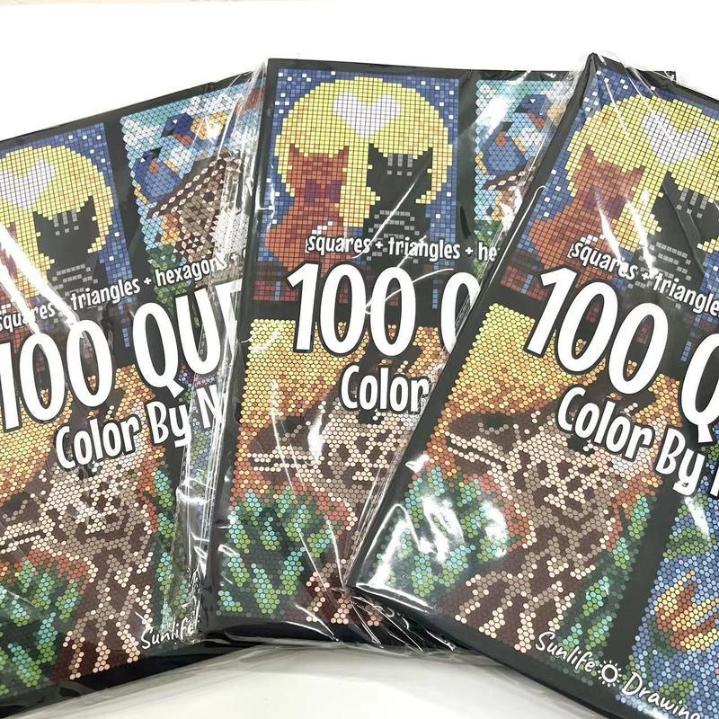 Color by Number Book for Adults, 100 Quest Numbered Designs on Detachable Art Paper for Creative Downtime, Framing and Handmade Gifts