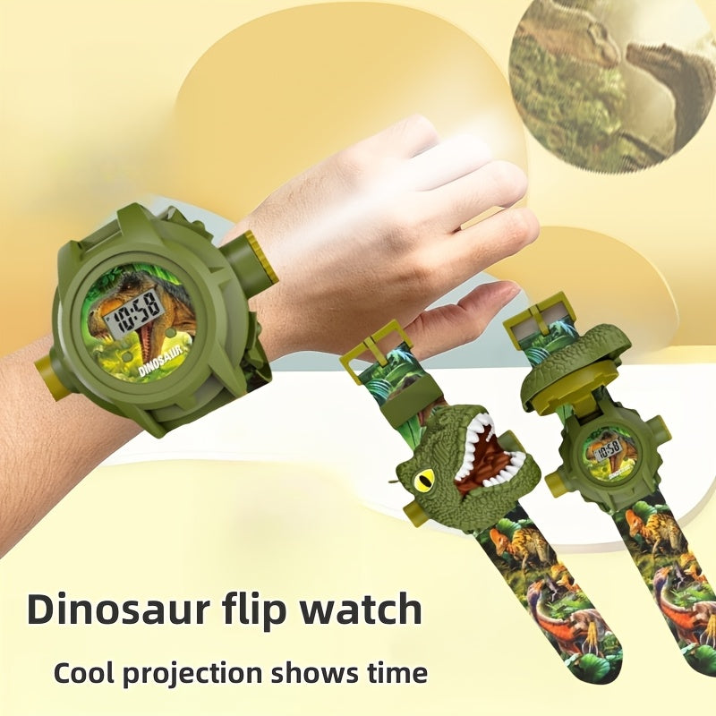 Kids Dinosaur Projection Watch Toy with 24 Dino Patterns & Real Time Display - Fun Dragon Watch Projects Dinosaur Adventure World Birthday Holiday Gift for Boys Girls
