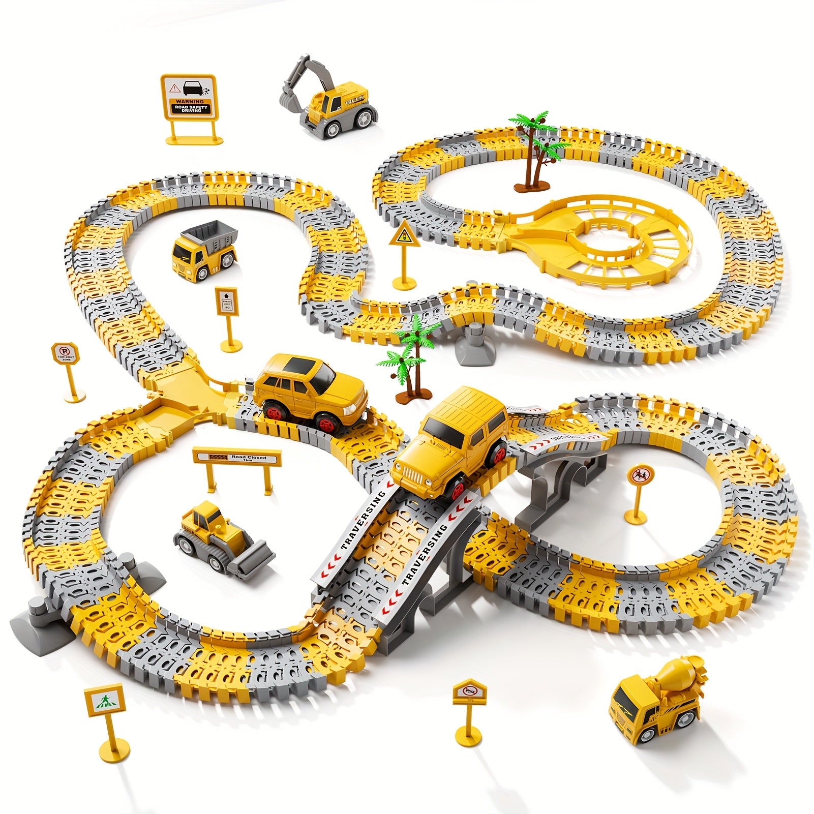 236pcs STEM Race Track Building Set for Kids Ages 3+ – Splicing Construction Track Playset with Race Cars, Preschool Engineering Toy, Christmas Birthday Gift for Boys Girls