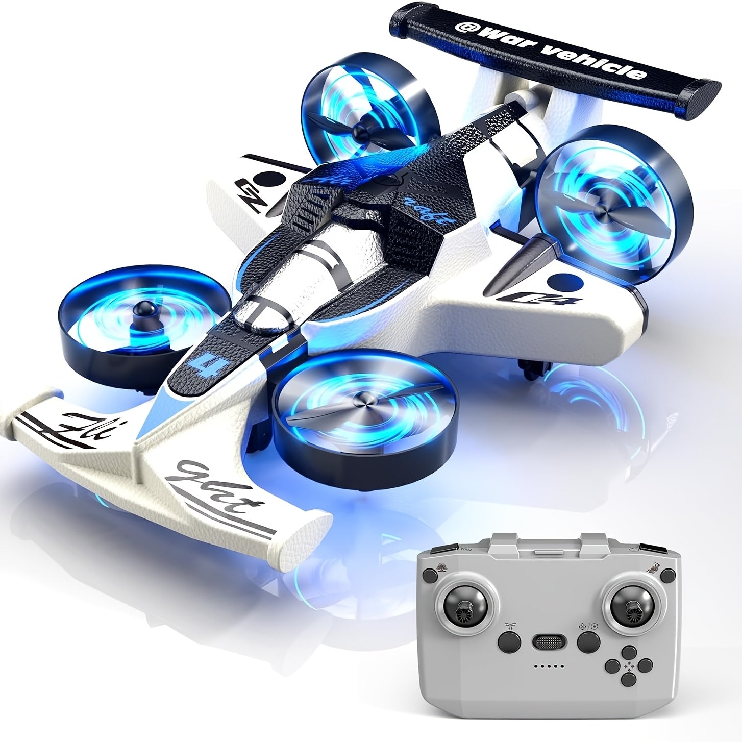 2-in-1 RC Flying Car Drone Combo Remote Control Car and Quadcopter One-Key Takeoff Stable Hover Racing Mode 360 Flips Birthday Gift Ages 14 and Up