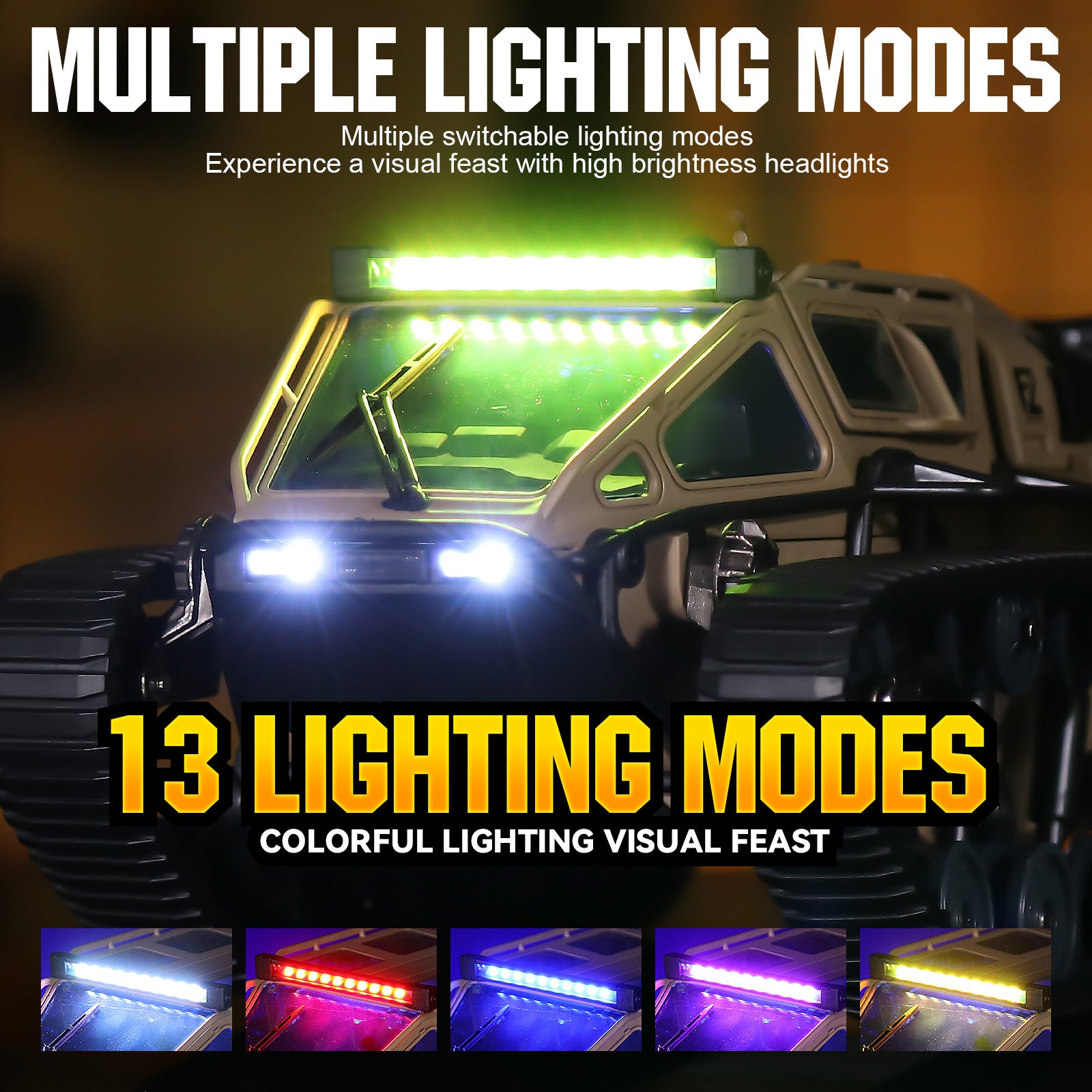 RC Tracked Military Tank with Full-Proportional Control LED Lights & Alloy Opening Door - All-Terrain Off-Road Armored Vehicle Model Toy Gift for Kids Boys Adults