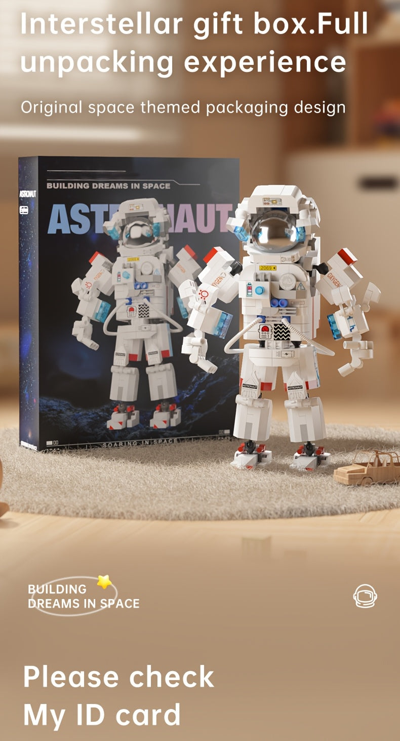 Astronaut Mini Building Block Set 623pcs – Space Theme DIY Desk Decoration, Stress-Relieving Assembly Toy for Boys & Girls, Easter & Holiday Gift