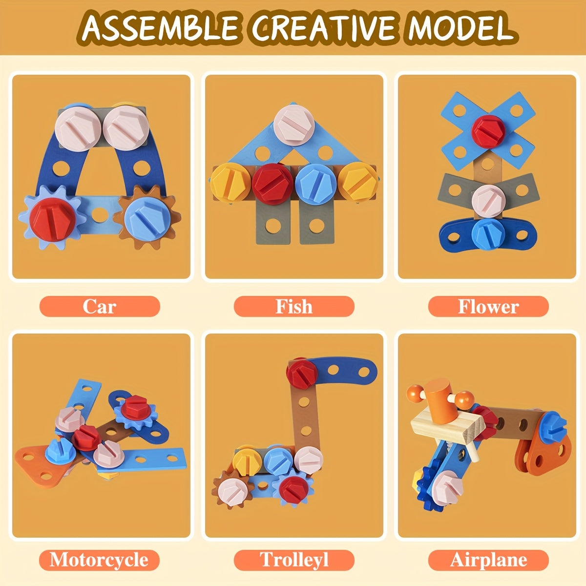 Kids Wooden Tool Set 39pcs STEM Pretend Play Construction Toy with Toolbox & Vest Boys Girls Ages 3+ Birthday Gift