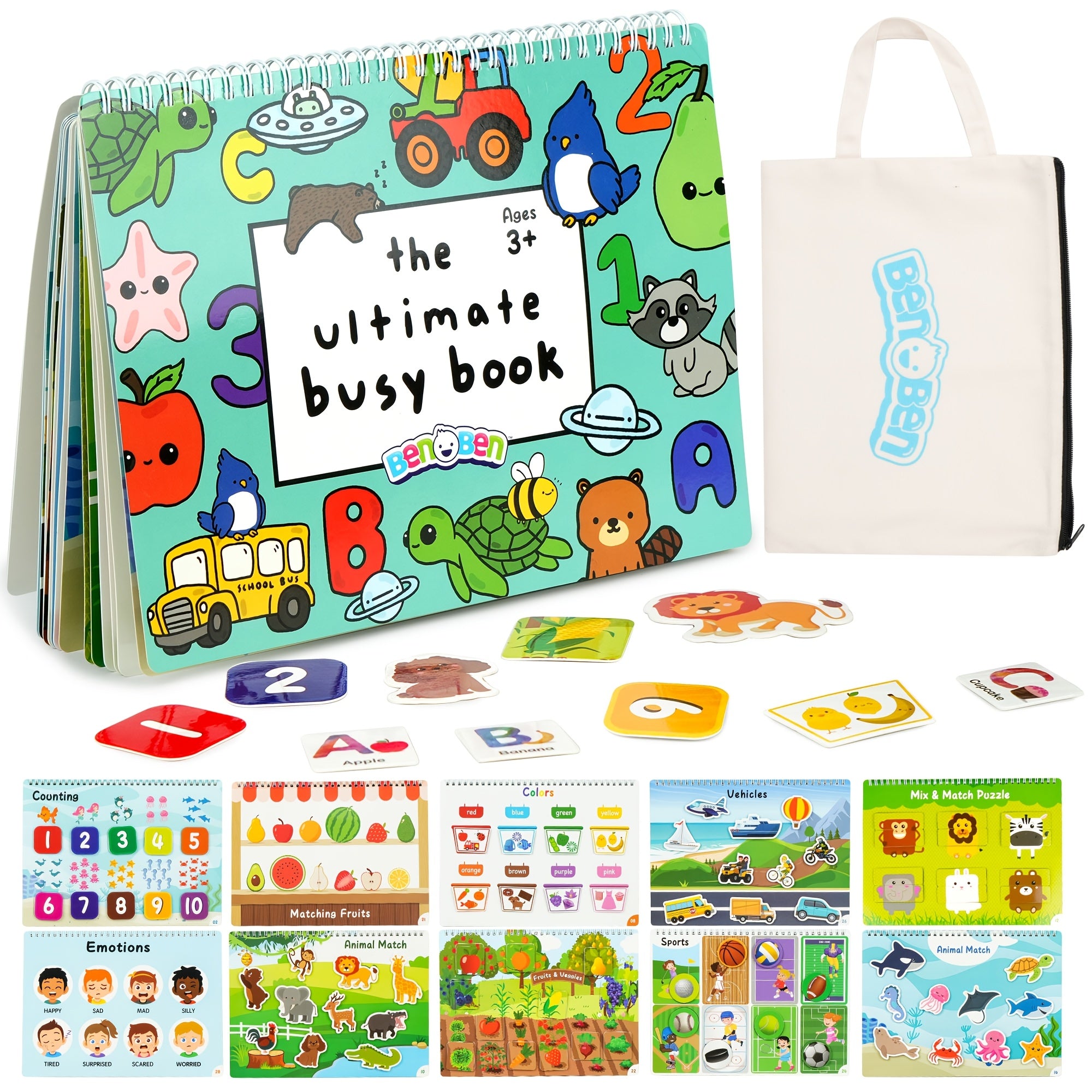 Preschool Learning Activities Busy Book 50 Pages – Tracing Workbook for Toddlers & Kindergarten Kids, Educational Toy Gift for Boys & Girls